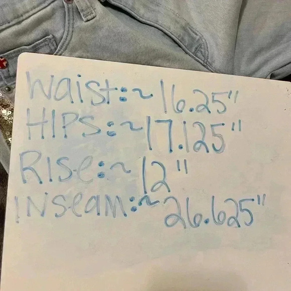 Hudson Light Wash Luna Cropped Super Skinny Silver Sequined Jeans Womens Size 32 - Picture 9 of 9